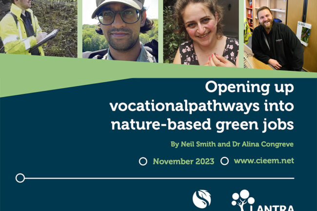 Vocational Pathways into nature-based jobs report front cover