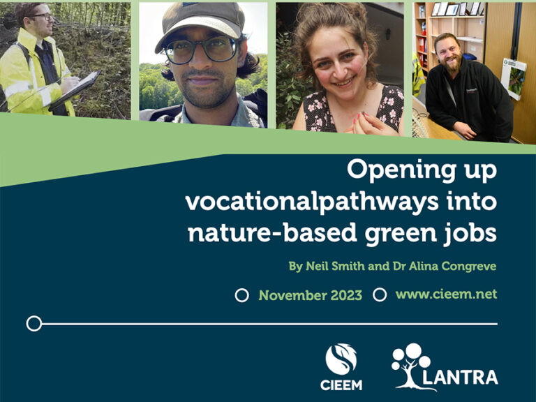 Vocational Pathways into nature-based jobs report front cover